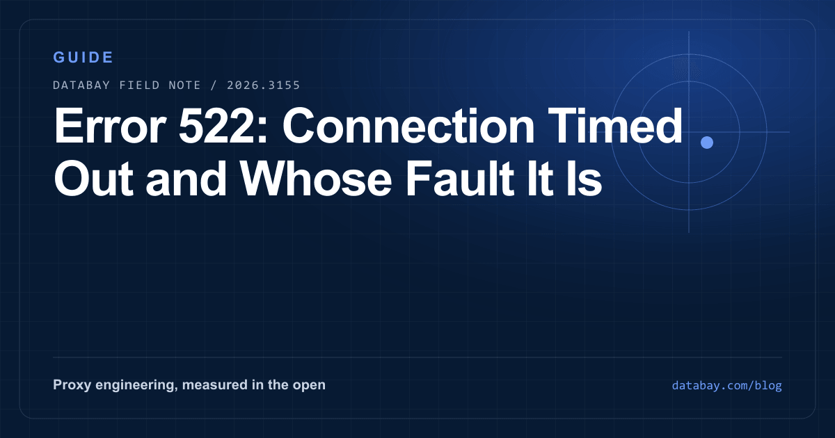 Error 522: Connection Timed Out and Whose Fault It Is
