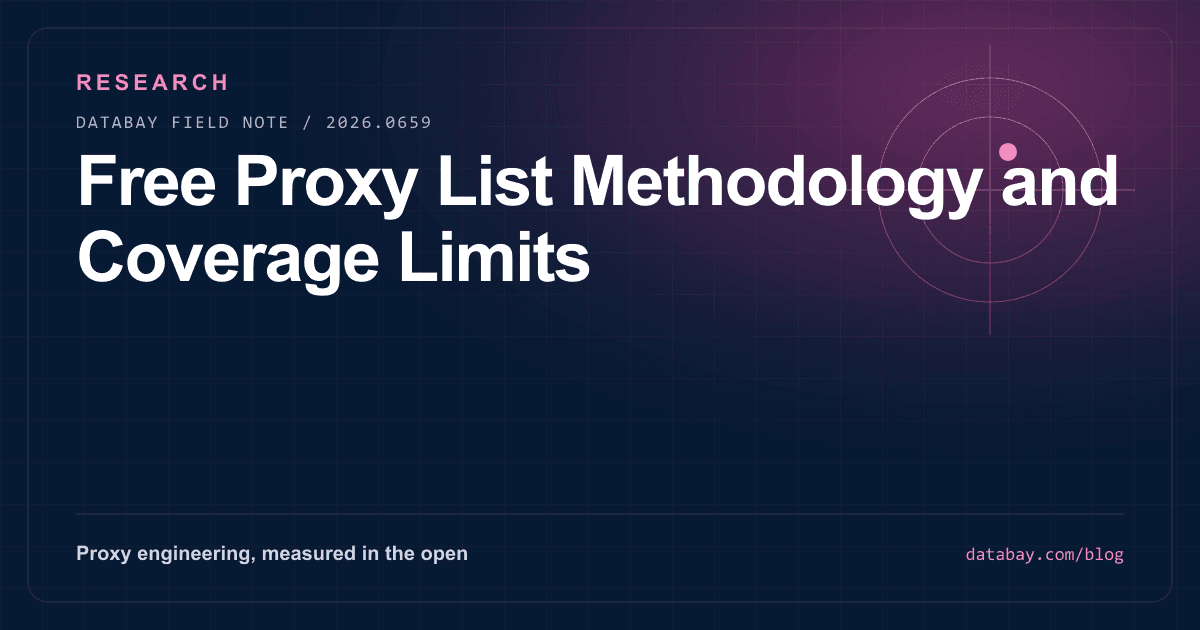 Free Proxy List Methodology and Coverage Limits
