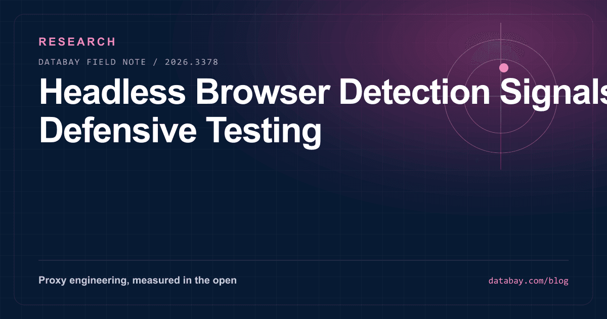 Headless Browser Detection Signals: Defensive Testing