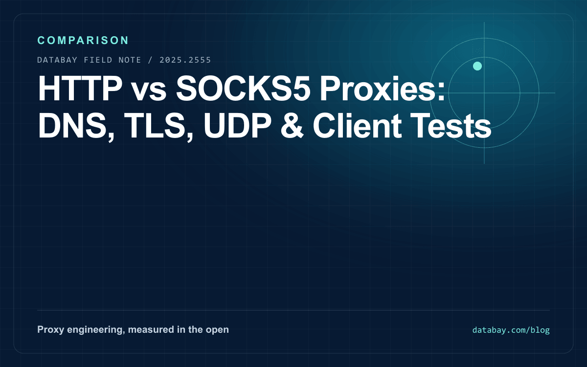 HTTP vs SOCKS5 Proxies: DNS, TLS, UDP & Client Tests