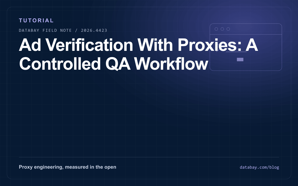 Ad Verification With Proxies: A Controlled QA Workflow