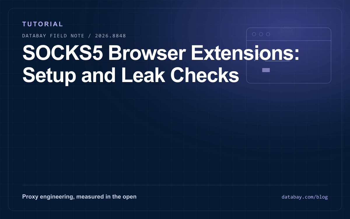 SOCKS5 Browser Extensions: Setup and Leak Checks