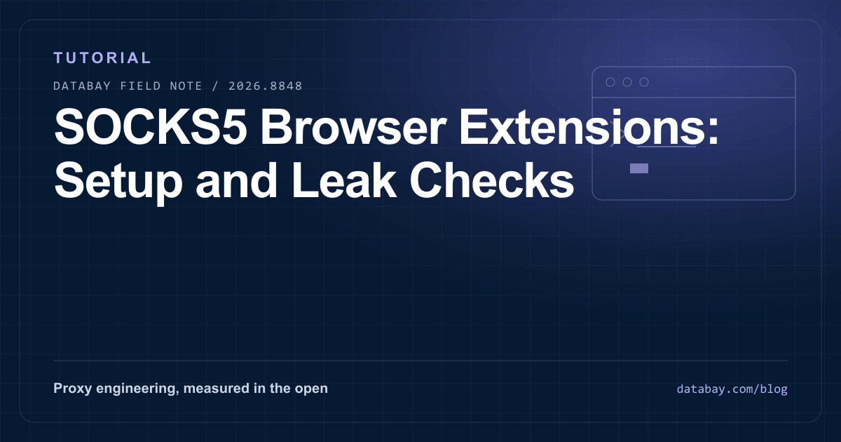 SOCKS5 Browser Extensions: Setup and Leak Checks