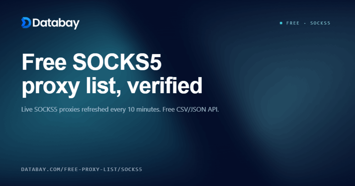 Free SOCKS5 Proxy List | 718 Live Proxies