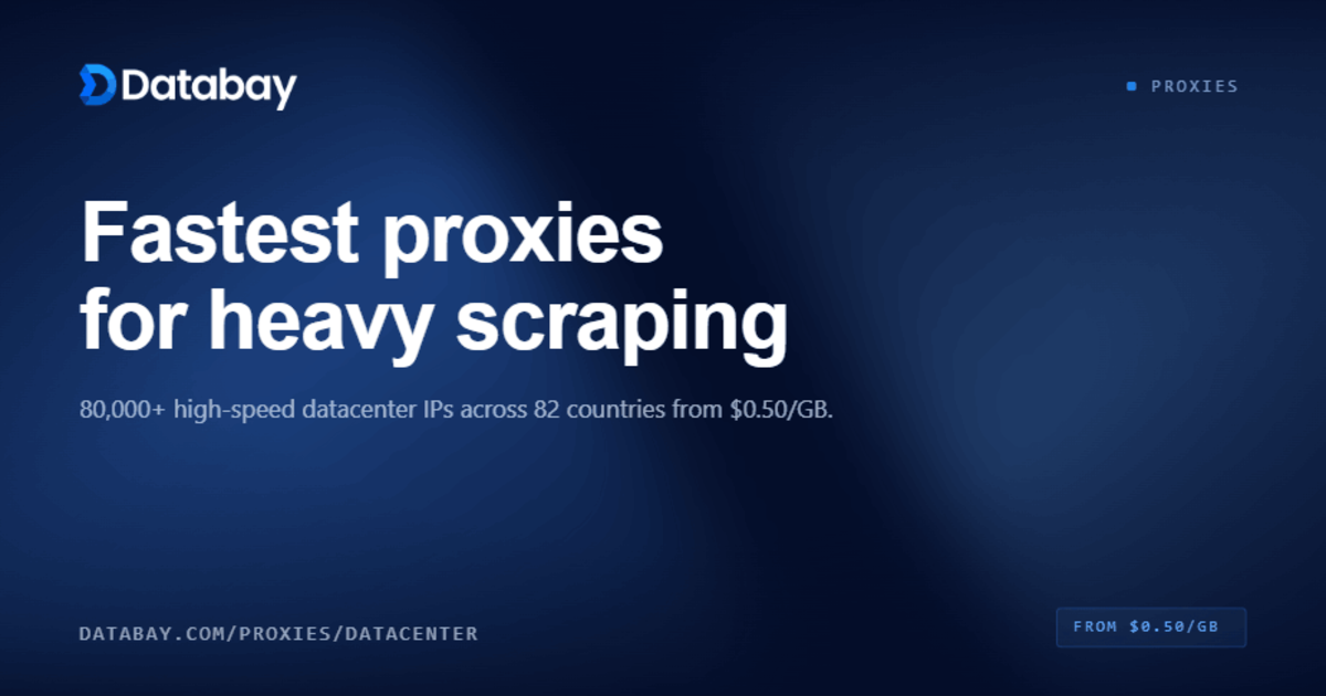 Datacenter Proxy Pricing | $0.50/GB at Volume - Databay